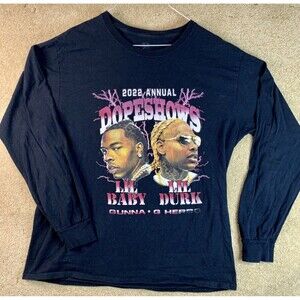 2022 Dopeshow Lil Durk Lil Baby Gunna Birthday Bash Concert Medium Rap T Shirt